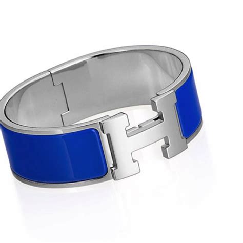 Wide Clic Clac H Bracelet (Glacier Blue/Palladium Plated) 